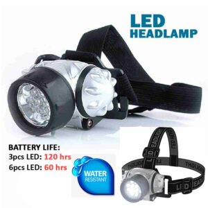 Stalwart LED Head Lamp Plus 6 LED Flashlight