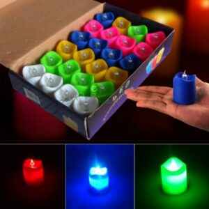 Creative LED Candle Multi color Lamp With Battery Simulation Color Flame Tea Light