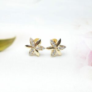 Women's Crescent Gold Star Earrings
