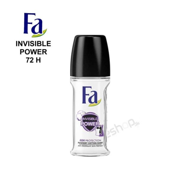 New FA Invisible Power Antiperspirant Roll-On for Men & Women Deodorant 48hrs Protection with Fragrance - 50ml