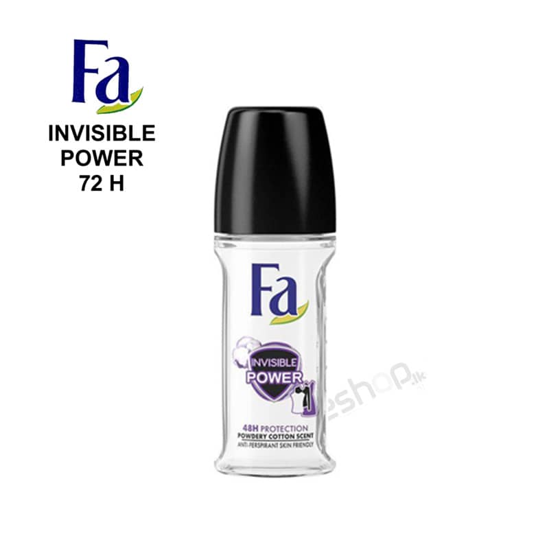 New FA Invisible Power Antiperspirant Roll-On for Men & Women Deodorant 48hrs Protection with Fragrance - 50ml