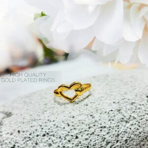 Gold Plated Heart Designed Ring for Ladies 25 inches
