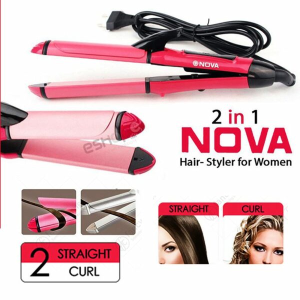 Nova 2 In 1 Hair Beauty Set Curler and Straightener