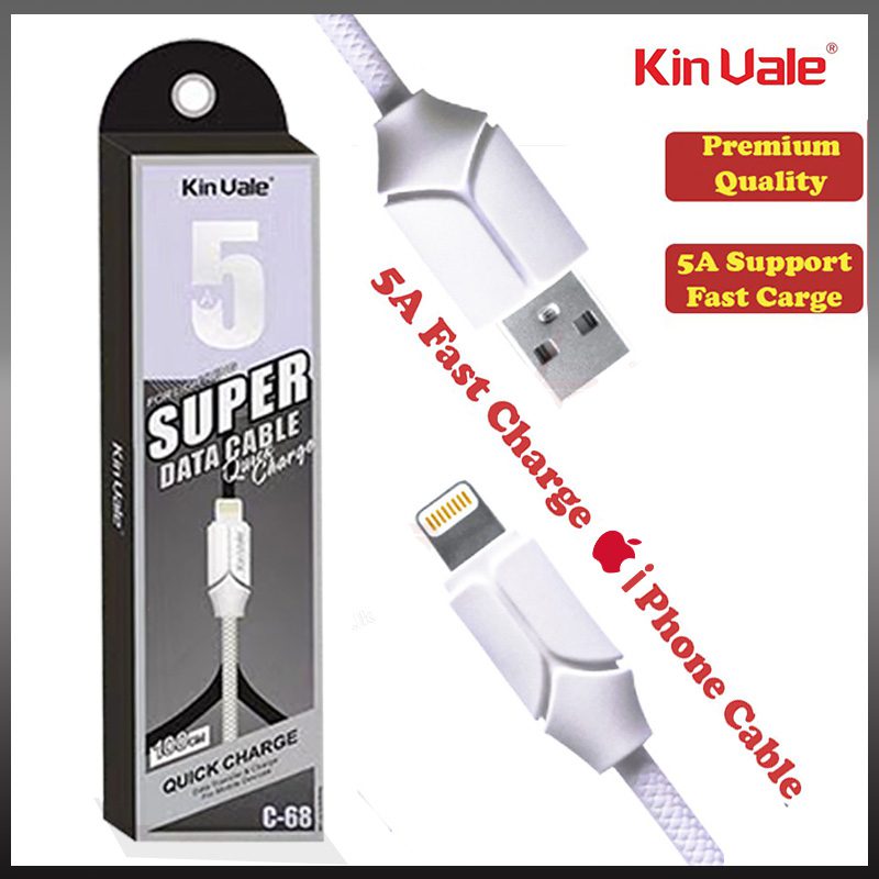 Kin Vale 5A Super Fast Charging For Lightning Data Cable (1M)