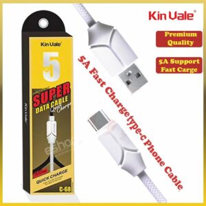 Kin Vale 5A Super Fast Charging Line Type C USB IPhone Data Cable (1M)