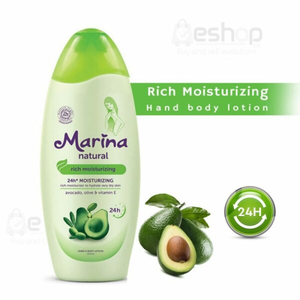 New Marina Avocado & Olive Rich 24H Moisturizing Hand and Body Lotion 400ml