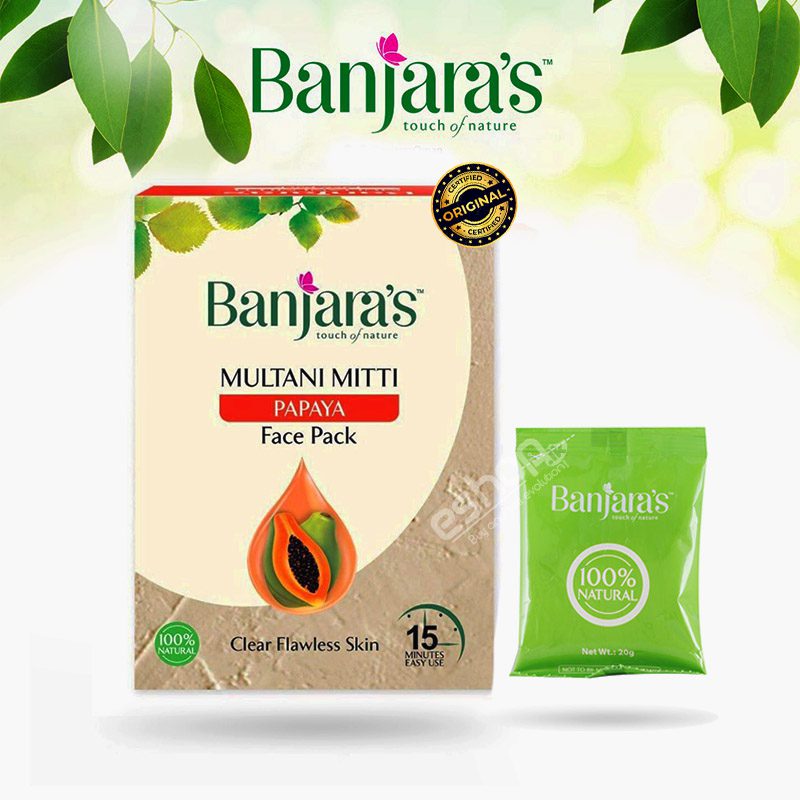 Original Banjaras Multhani Metti Whitening and Glowing Papaya Face Pack