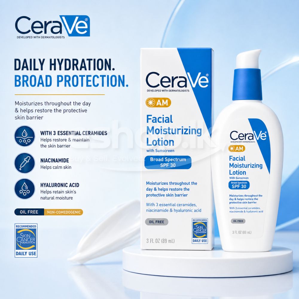CeraVe AM Facial Moisturizing Lotion SPF 30 with Ceramides & Hyaluronic Acid 89ml 2 CeraVe AM Facial Moisturizing Lotion SPF 30