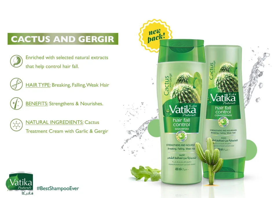 Vatika Hair Fall Control Shampoo Cactus & Gergir - 400ml - eshop.lk