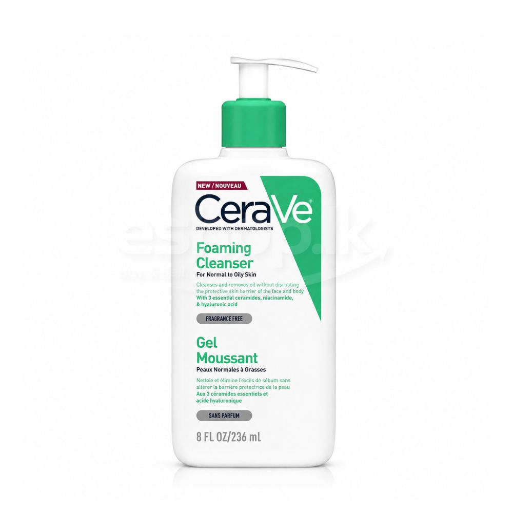 CeraVe Foaming Cleanser for Normal to Oily Skin with Ceramides 236ml 1 CeraVe Foaming Cleanser
