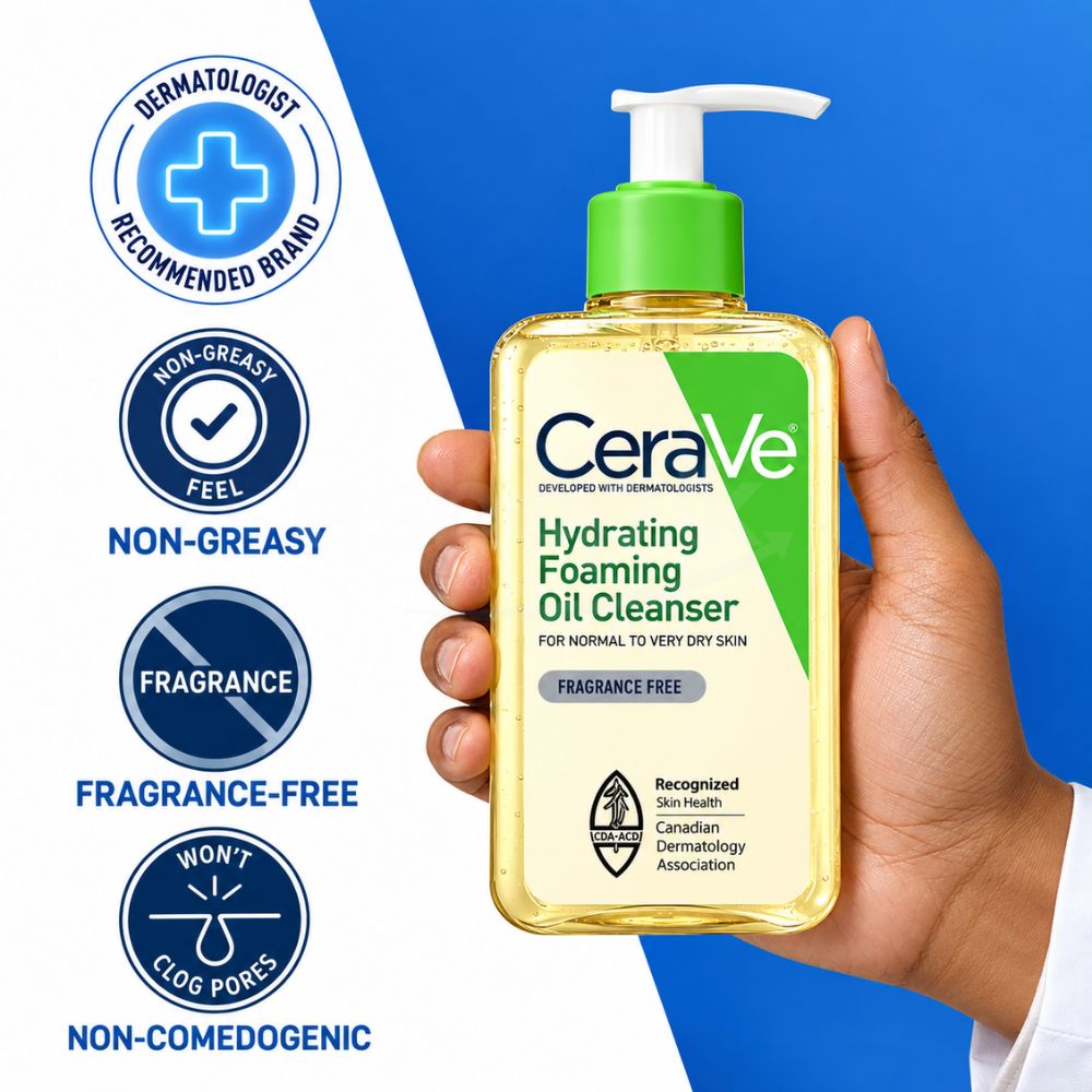 CeraVe Hydrating Foaming Oil Cleanser with Ceramides and Hyaluronic Acid 236ml 2 CeraVe oil cleanser 236ml