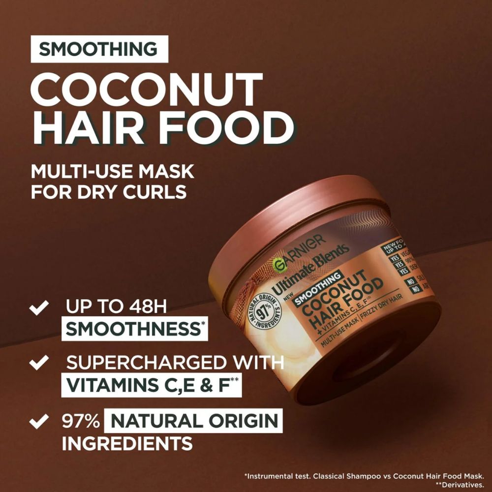 Garnier Ultimate Blends Soothing Coconut Hair Food Mask for Dry Hair 400ml 2 Garnier Ultimate Blends Soothing Coconut Hair Food Mask for Dry Hair 400ml - Image 2