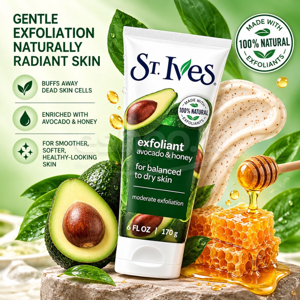 St Ives Avocado and Honey Scrub Daily Facial Exfoliant for Balanced to Dry Skin 170g 2 St ives avocado and honey scrub ingredients