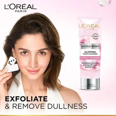 l oreal paris glycolic bright daily foaming face cleanser 100 ml prod 1086906 2 202412251412