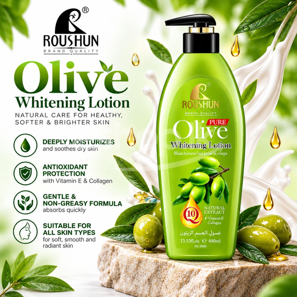 Roushun Olive Whitening Body Lotion with Olive Extract and Vitamin E 400ml 2 roushun olive lotion 400ml