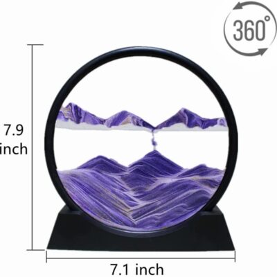 Flowing sand picture frame creating relaxing sand patterns