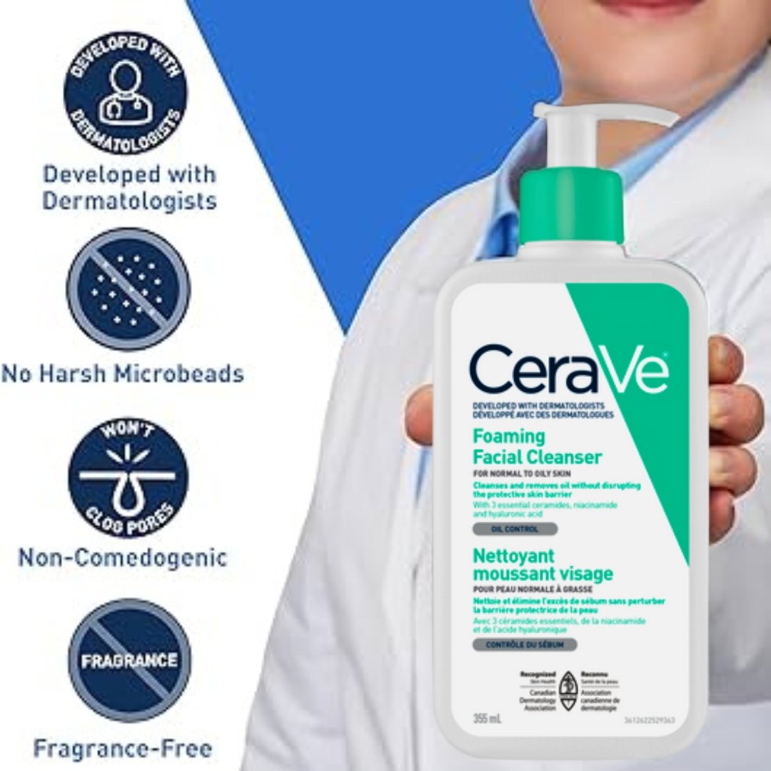 Cerave Foaming Facial Cleanser - 355ml 3 Cerave Foaming Facial Cleanser - 355ml - Image 3