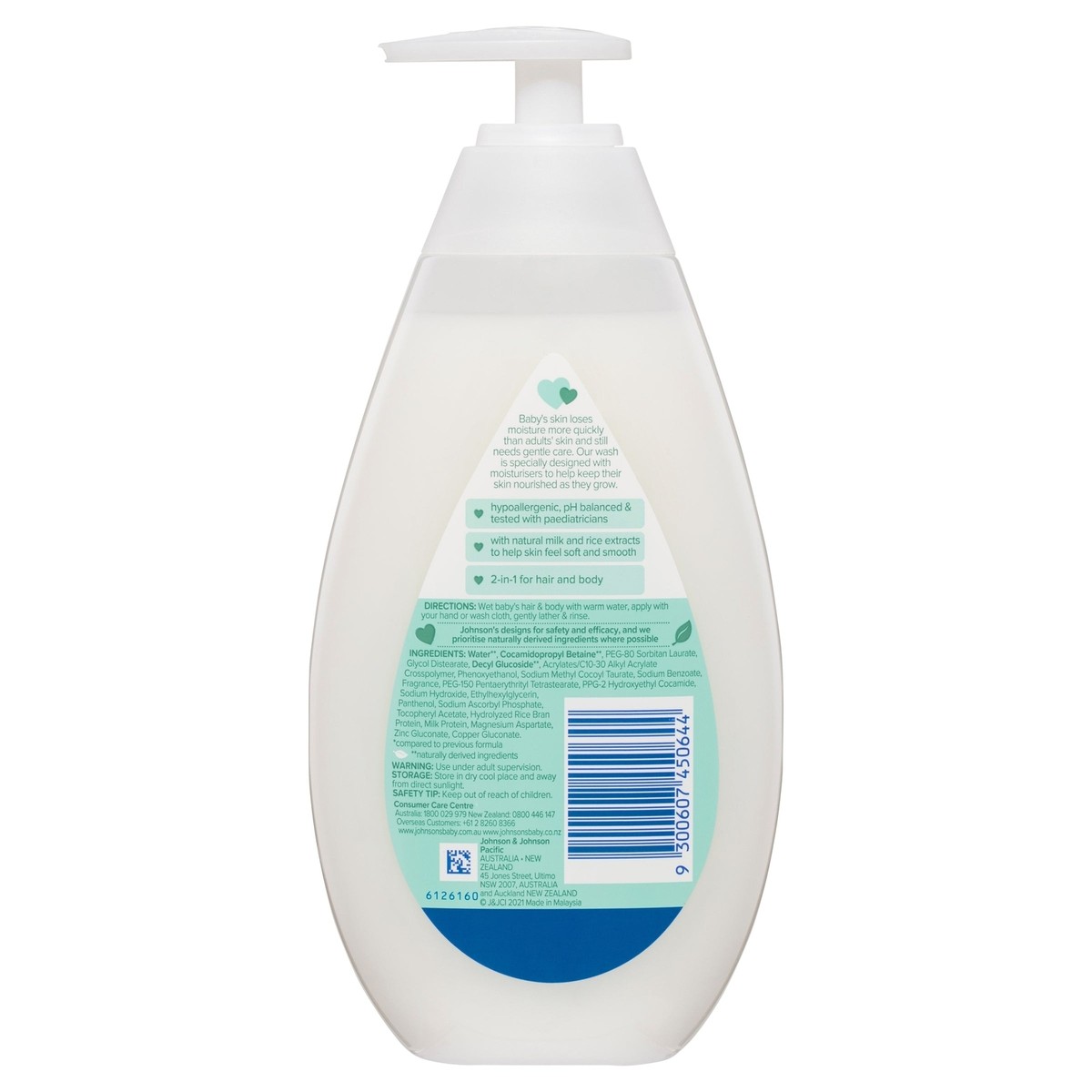 Johnson's Baby Milk +Rice Baby Bath 500ml 4 Johnson's Baby Milk +Rice Baby Bath 500ml - Image 4