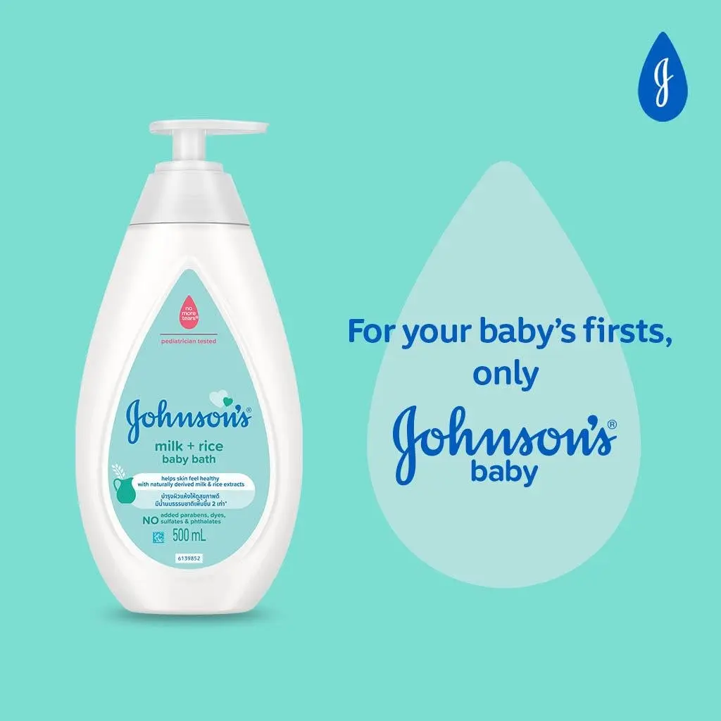 Johnson's Baby Milk +Rice Baby Bath 500ml 3 Johnson's Baby Milk +Rice Baby Bath 500ml - Image 3