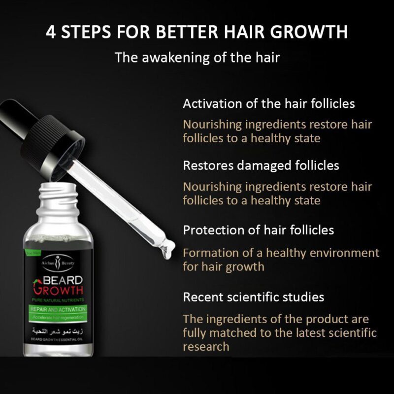 Aichun Beauty Beard Growth Oil with Natural Nutrients for Thicker Beard 3 Aichun Beauty Beard Growth Oil with Natural Nutrients for Thicker Beard - Image 3