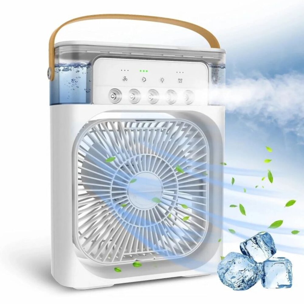 3 in 1 Portable Air Cooler humidifier mist fan with night light