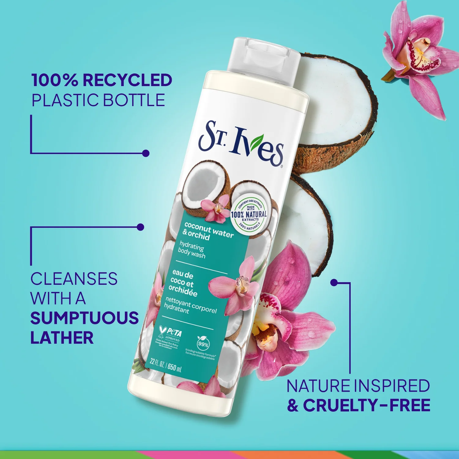 St.Ives Coconut Water & Orchid Body Wash - 650ml 4 St.Ives Coconut Water & Orchid Body Wash - 650ml - Image 4