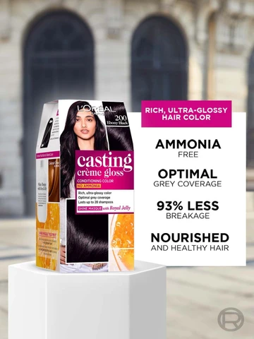 Loreal Casting Cream Gloss Hair Color - Deep Black 200 2 Loreal Casting Cream Gloss Hair Color - Deep Black 200 - Image 2
