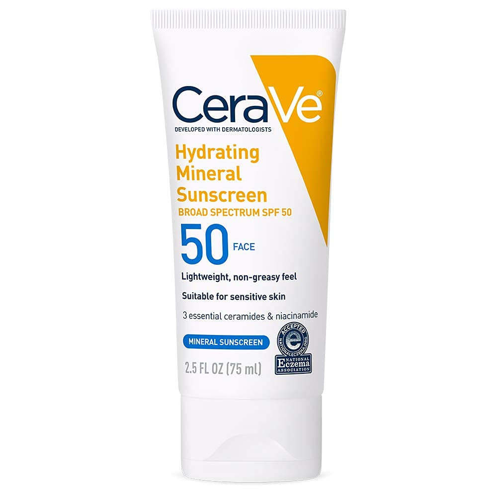 CeraVe Hydrating Mineral Sunscreen SPF 50 with Zinc Oxide & Titanium Dioxide 75ml 2 CeraVe Hydrating Mineral Sunscreen SPF 50 with Zinc Oxide & Titanium Dioxide 75ml - Image 2