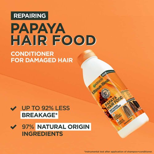Garnier Papaya Hair Food Conditioner for Damaged Hair - 350ml 3 Garnier Papaya Hair Food Conditioner for Damaged Hair - 350ml - Image 3