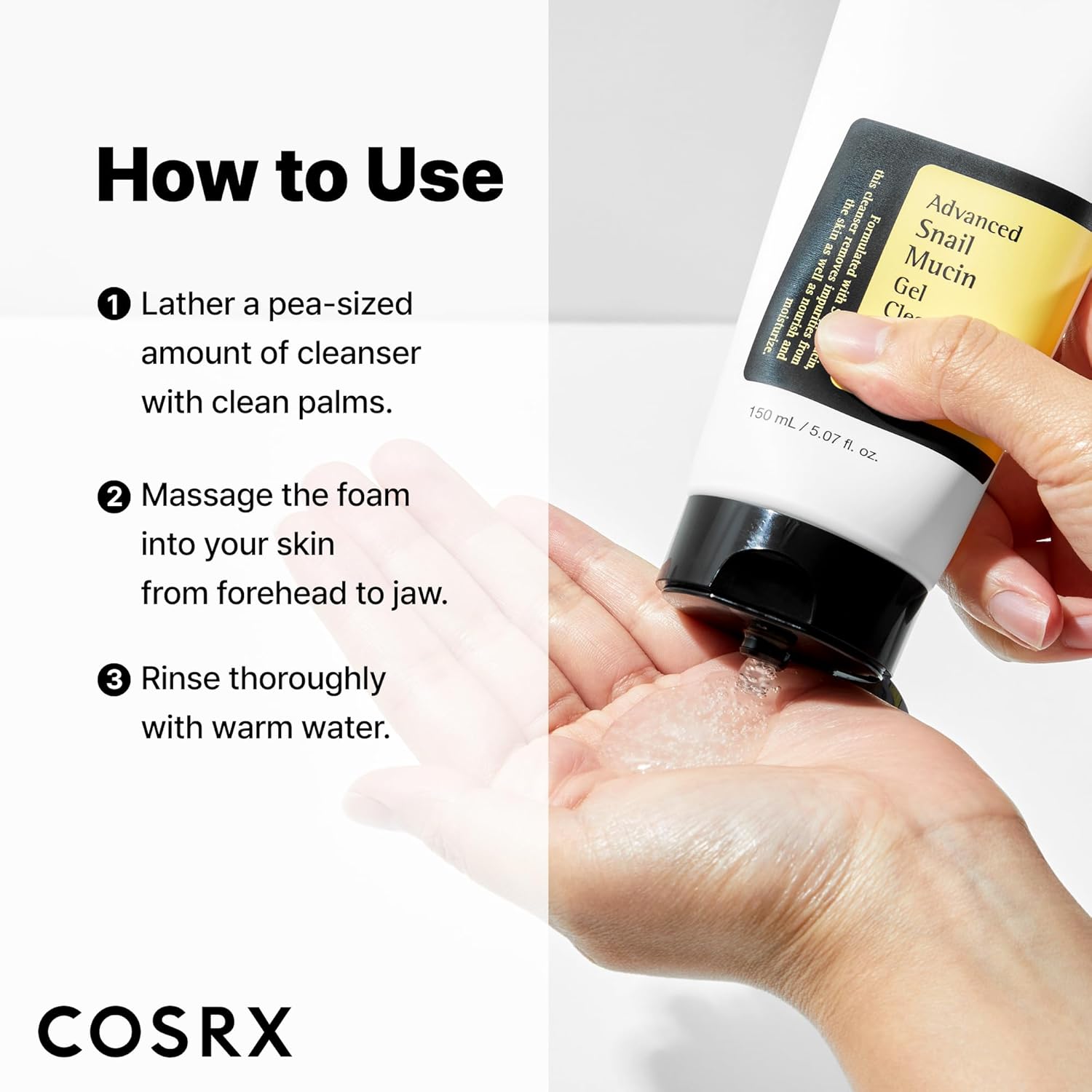 Cosrx Advanced Snail Mucin Gel Cleanser - 150ml 4 Cosrx Advanced Snail Mucin Gel Cleanser - 150ml - Image 4