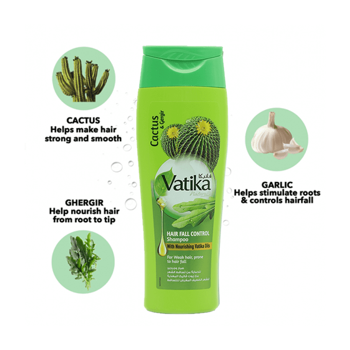 Vatika Hair Fall Control Shampoo Cactus & Gergir - 400ml 3 Vatika Hair Fall Control Shampoo Cactus & Gergir - 400ml - Image 3