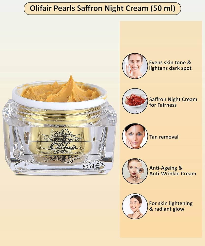 OLIFAIR Night Cream Effect Pearls Saffron – 25ml 2 OLIFAIR Night Cream Effect Pearls Saffron – 25ml - Image 2