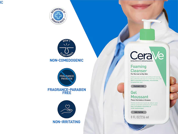 Cerave Foaming Cleanser for Normal to Oily Skin - 236ml 4 Cerave Foaming Cleanser for Normal to Oily Skin - 236ml - Image 4