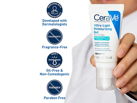Cerave Ultra-Light Moisturizing Gel - 52ml 4 Cerave Ultra-Light Moisturizing Gel - 52ml - Image 4