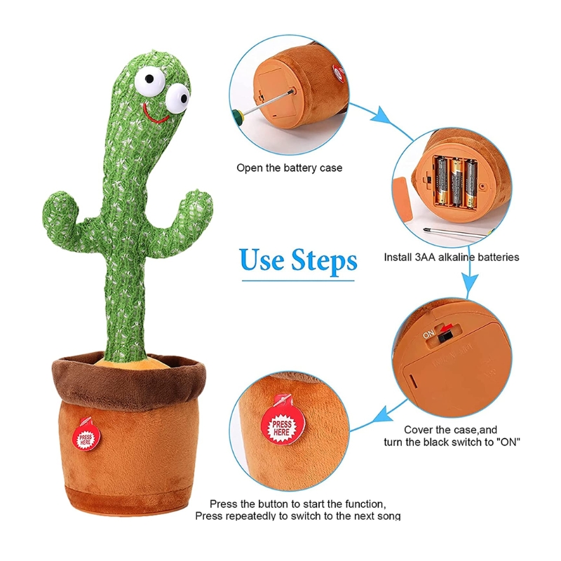 Dancing Cactus Multi Functional Plush Electric Toy for Kids Early Learning 3 Dancing Cactus Multi Functional Plush Electric Toy for Kids Early Learning