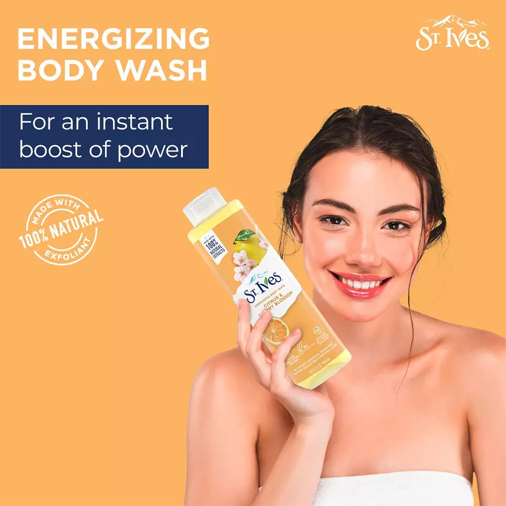 St.Ives Energising Citrus & Cherry Blossom Body Wash - 650ml 4 St.Ives Energising Citrus & Cherry Blossom Body Wash - 650ml - Image 4
