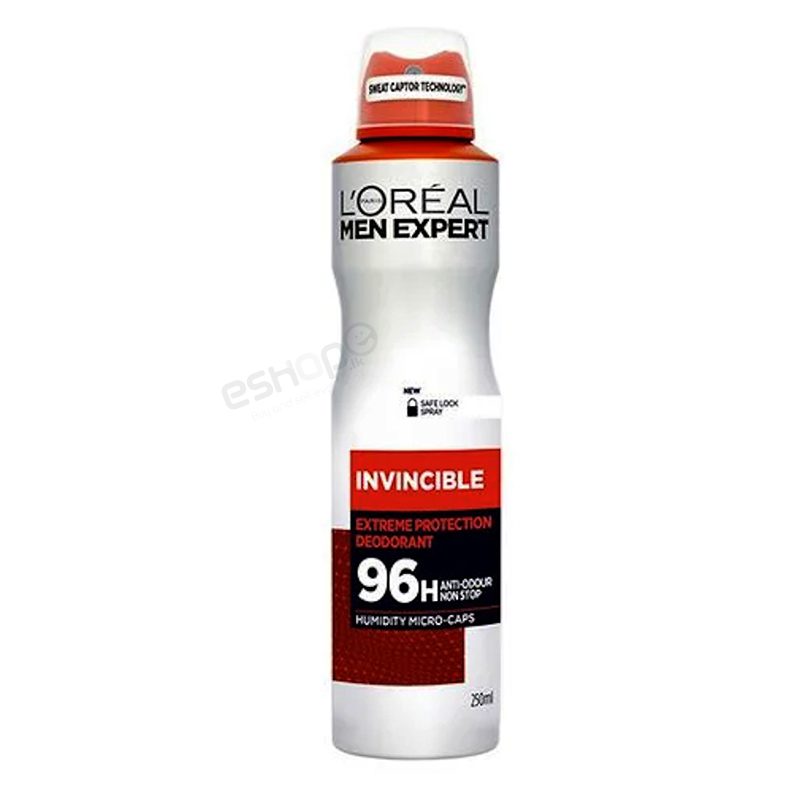 L'ORÉAL Paris Men Expert Deo Spray Invincible Man 96h, 150 ml 1 L'ORÉAL Paris Men Expert Deo Spray Invincible Man 96h