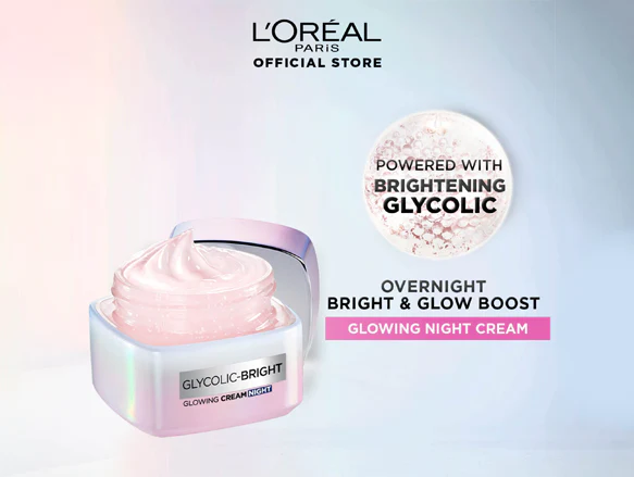 Loreal Glycolic Bright Glowing Night Cream - 50ml 4 Loreal Glycolic Bright Glowing Night Cream - 50ml - Image 4