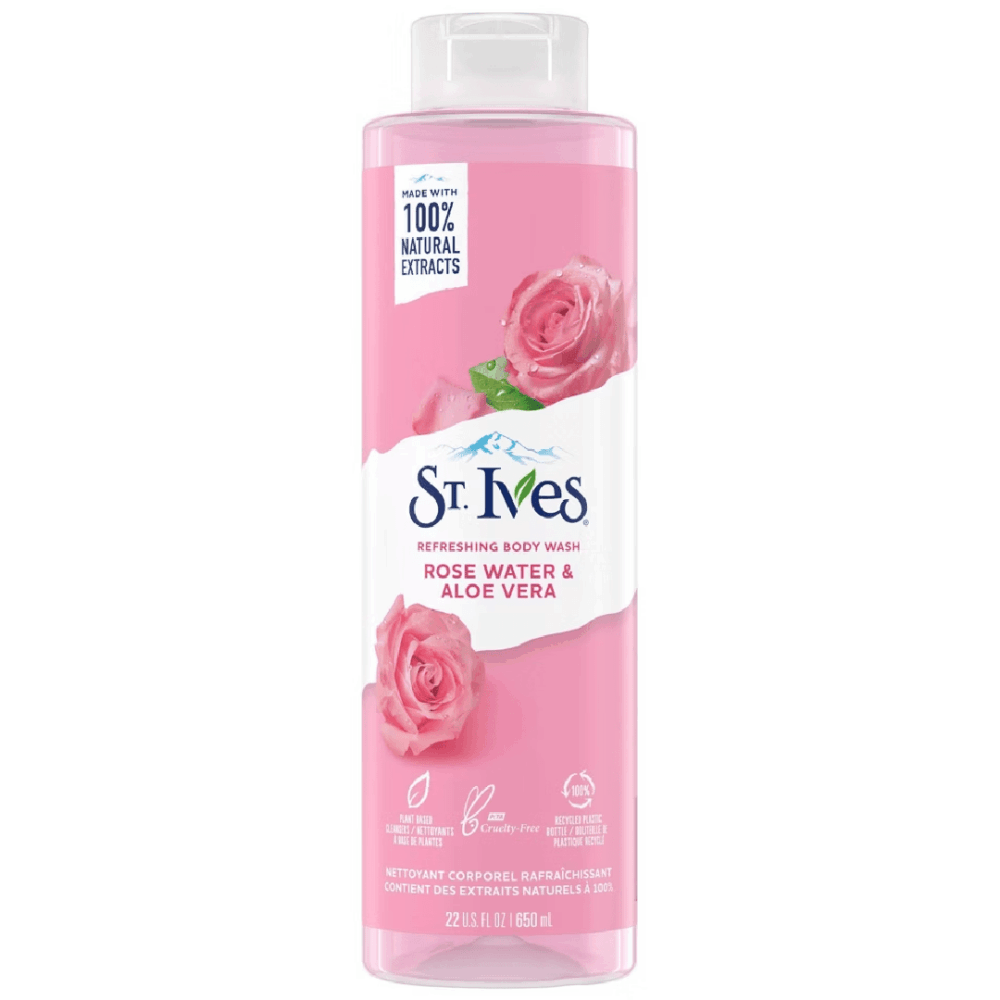 St.Ives Exfoliating Body Wash Rose Water & Aloe Vera - 650ml