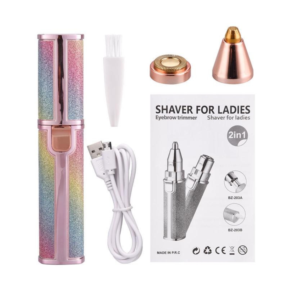 2 in 1 Rechargeable Eyebrow Trimmer Sri Lanka | Precision Facial Hair Remover | eshop.lk 3 Portable eyebrow trimmer for women with USB rechargeable feature