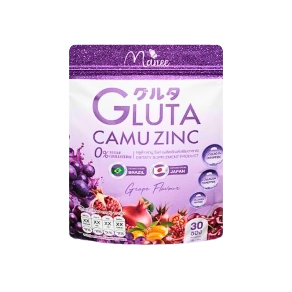 Manee Gluta Camu Zinc Supplement for Skin Health (Thailand) – 30 Pieces