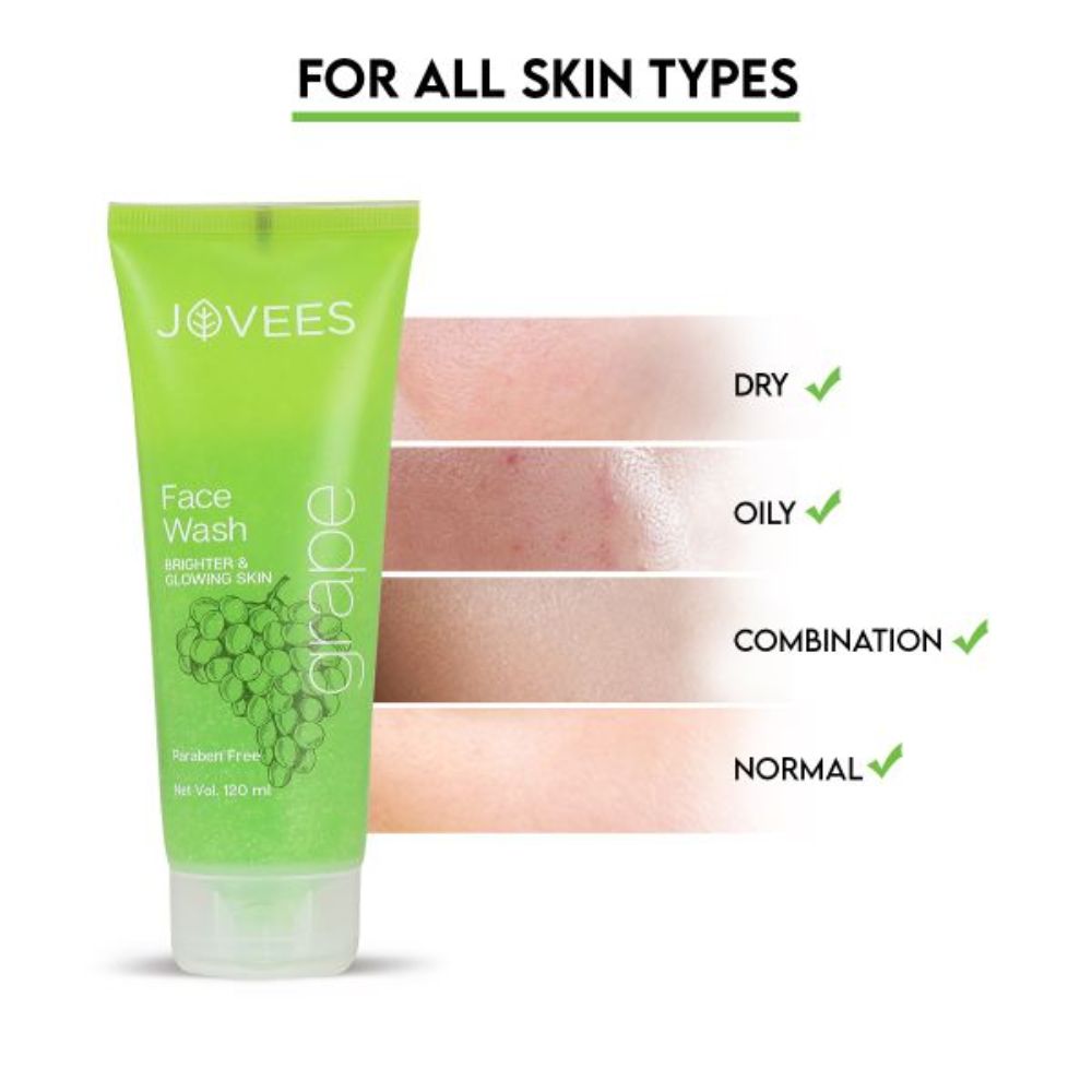 Jovees Clarifying Grape Fairness Face Wash with Grape Extract 120ml 3 brightening face wash for oily skin