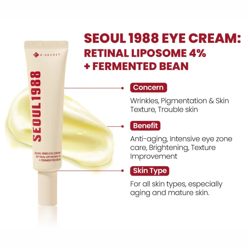 Seoul 1988 Eye Cream with 4% Retinal Liposome and Fermented Bean Extract 3 4% retinal liposome eye treatment