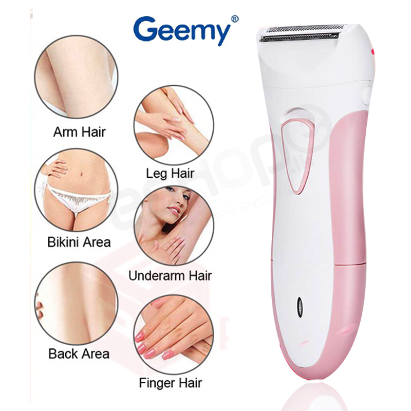 Geemy Electric Lady Shaver, Wet and Dry Rechargeable Shaver Bikini Trimmer 3 in 1 Blade Easy and Quick Women Shavers
