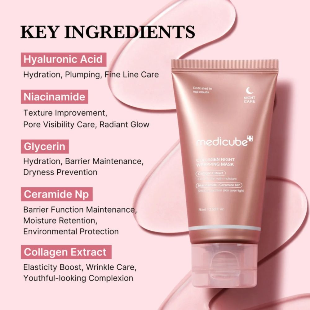 Medicube Collagen Night Wrapping Mask for Overnight Hydration and Firming 75ml 3 overnight hydrating face mask