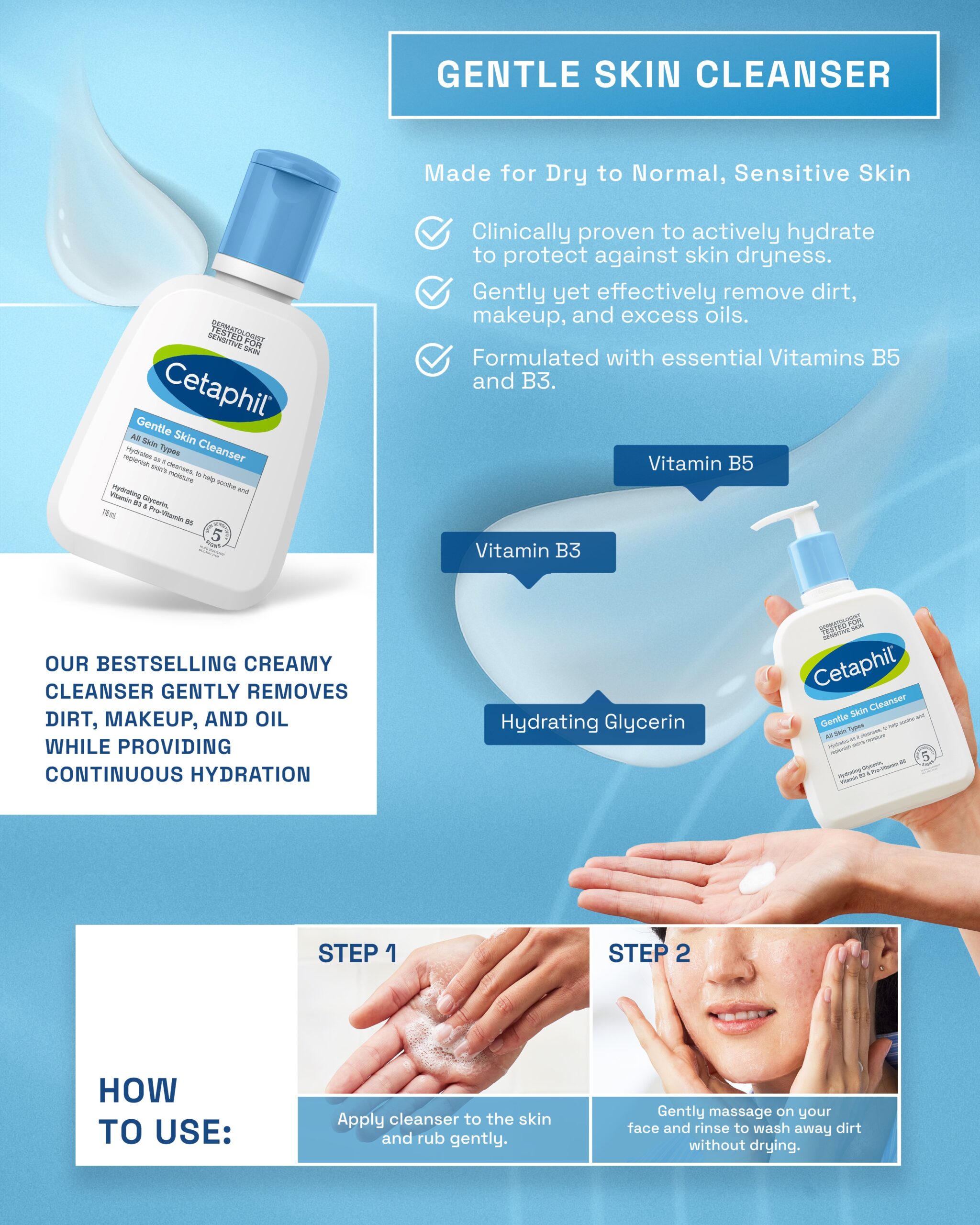 Cetaphil Gentle Skin Cleanser - 118ml 3 Cetaphil Gentle Skin Cleanser - 118ml - Image 3