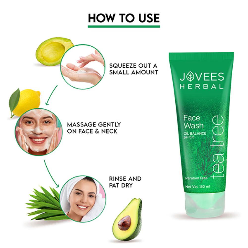 Jovees Tea Tree Oil Balance Face Wash for Oily and Acne Prone Skin 120ml 3 Jovees Tea Tree Oil Balance Face Wash for Oily and Acne Prone Skin 120ml - Image 3