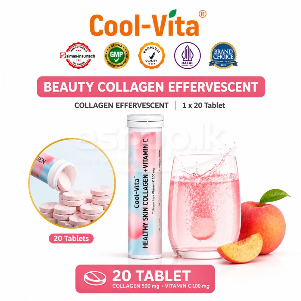 Coolvita Healthy Skin Collagen + Vitamin C Supplement 20 Tablets 2 Coolvita collagen tablets Sri Lanka