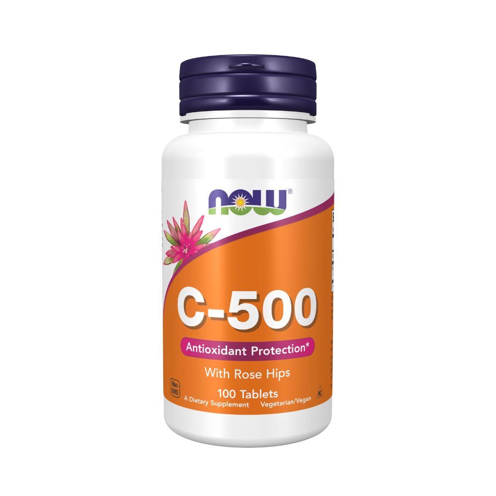 NOW C 500 Vitamin C with Rose Hips Antioxidant Supplement 100 Tablets 1 NOW C 500 Vitamin C with Rose Hips Antioxidant Supplement 100 Tablets