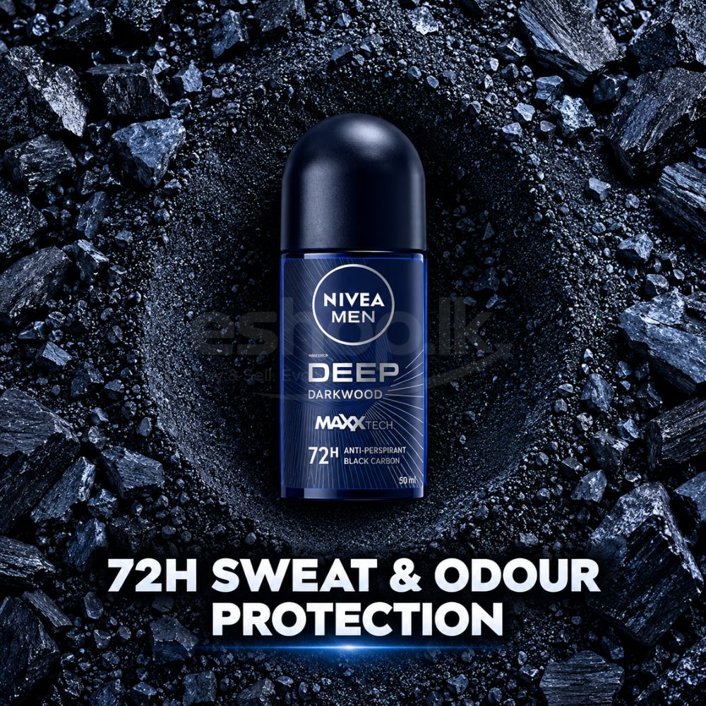 Nivea Men Deep Dark Wood Roll On Anti-Perspirant Deodorant 50ml 3 Nivea Men Deep Dark Wood Roll On Anti-Perspirant Deodorant 50ml - Image 3